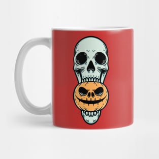 Happy Halloween Skull Pumpkin Mug